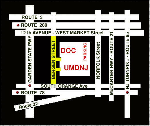 Map of area around UMDNJ
